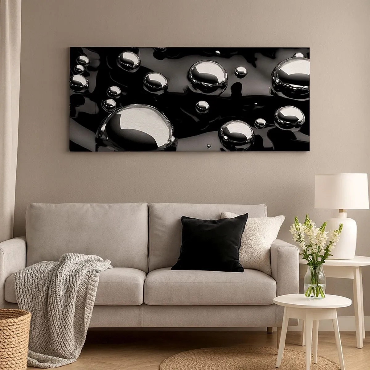 Quadro em tela - Das profundezas negras - 100x40 cm