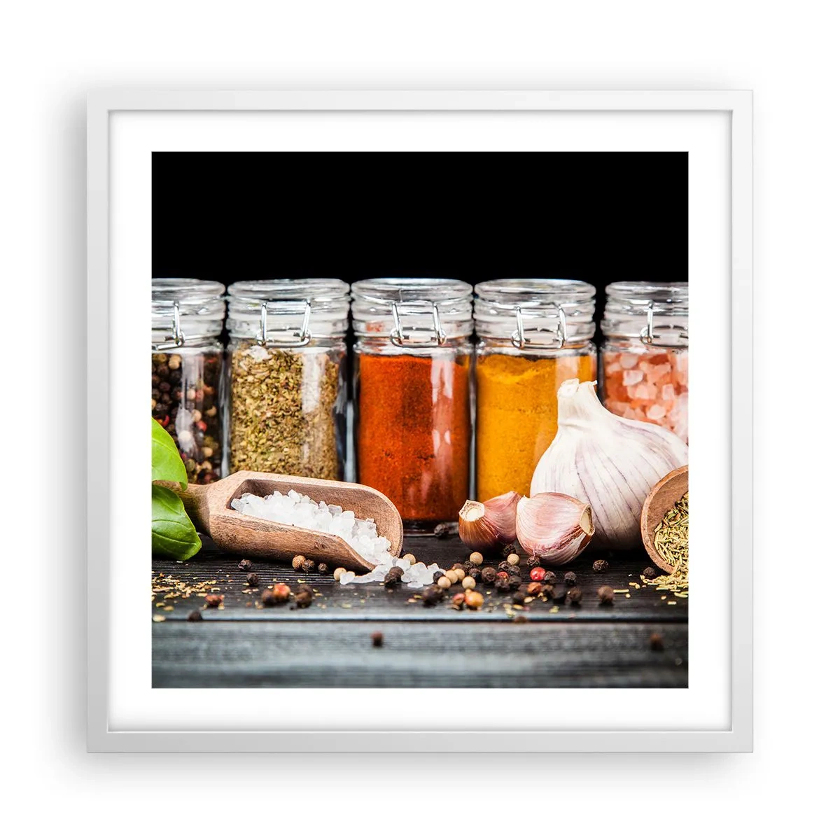 Pôster em moldura branca - Para que a vida tenha um sabor - 50x50 cm