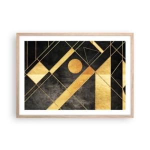 Pôster com moldura de carvalho claro - Sol do Deserto - 70x50 cm