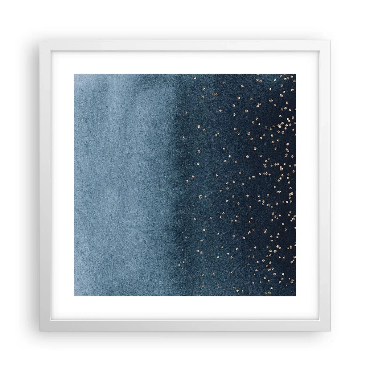 Pôster em moldura branca - Composição – fases azuis - 40x40 cm