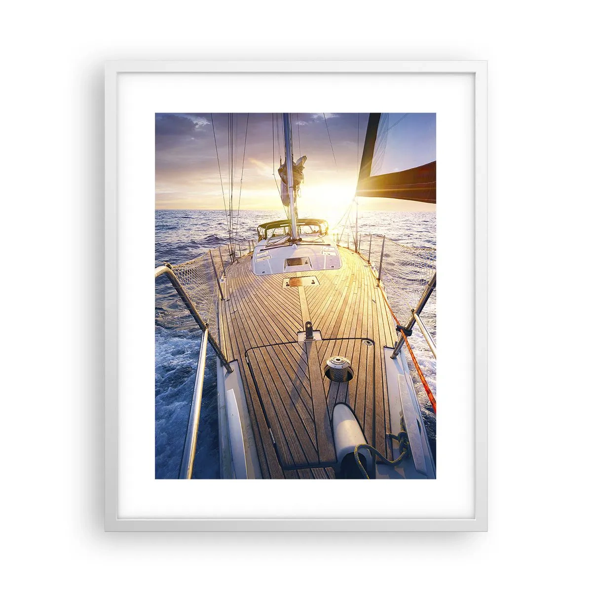 Pôster em moldura branca - Correr sobre as ondas - 40x50 cm