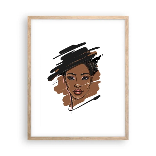 Pôster com moldura de carvalho claro - Doce como chocolate - 40x50 cm