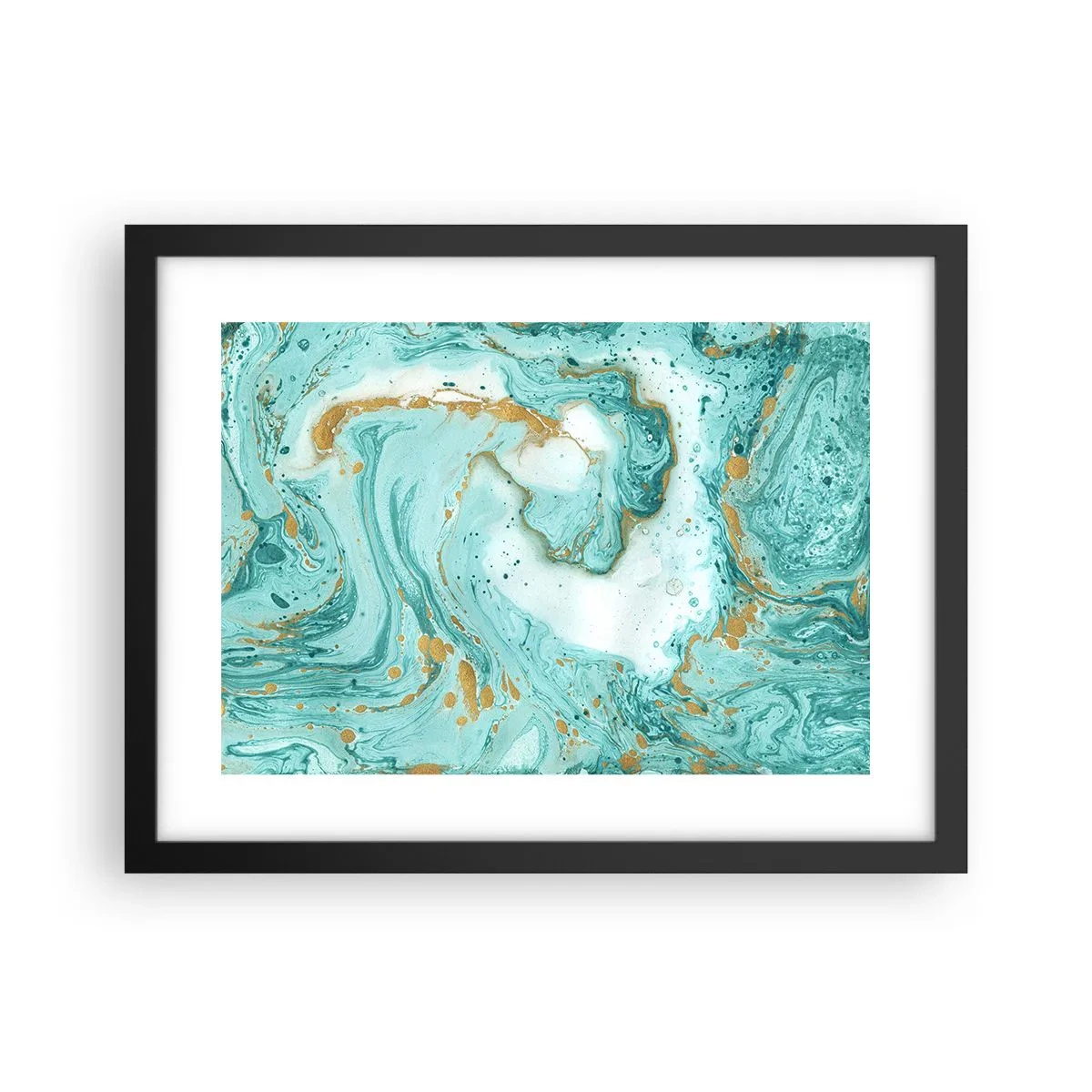 Pôster com moldura preta - Sob a grande onda do período Edo - 40x30 cm