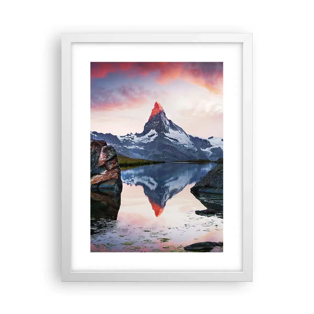 Pôster em moldura branca - O coração das montanhas é quente - 30x40 cm