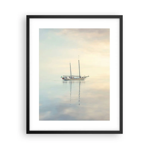 Pôster com moldura preta - Num mar de silêncio - 40x50 cm