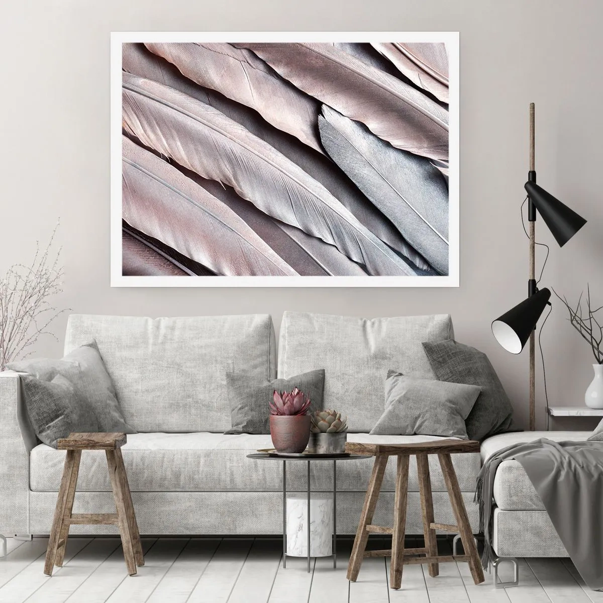 Pôster - Em prateado rosa - 100x70 cm