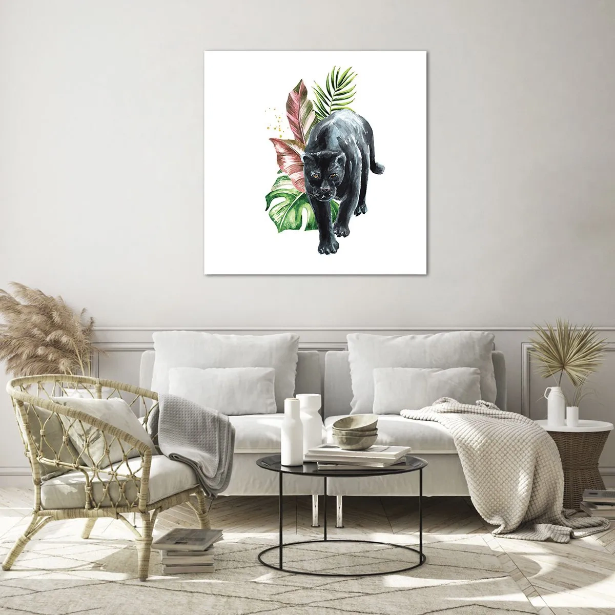 Quadro em vidro - Coração selvagem - 60x60 cm