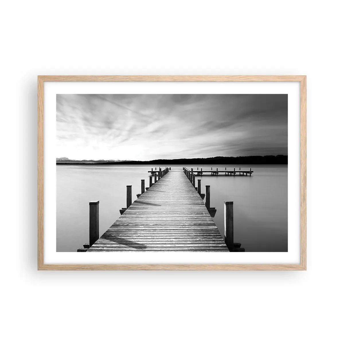 Pôster com moldura de carvalho claro - A fonte da tranquilidade - 70x50 cm