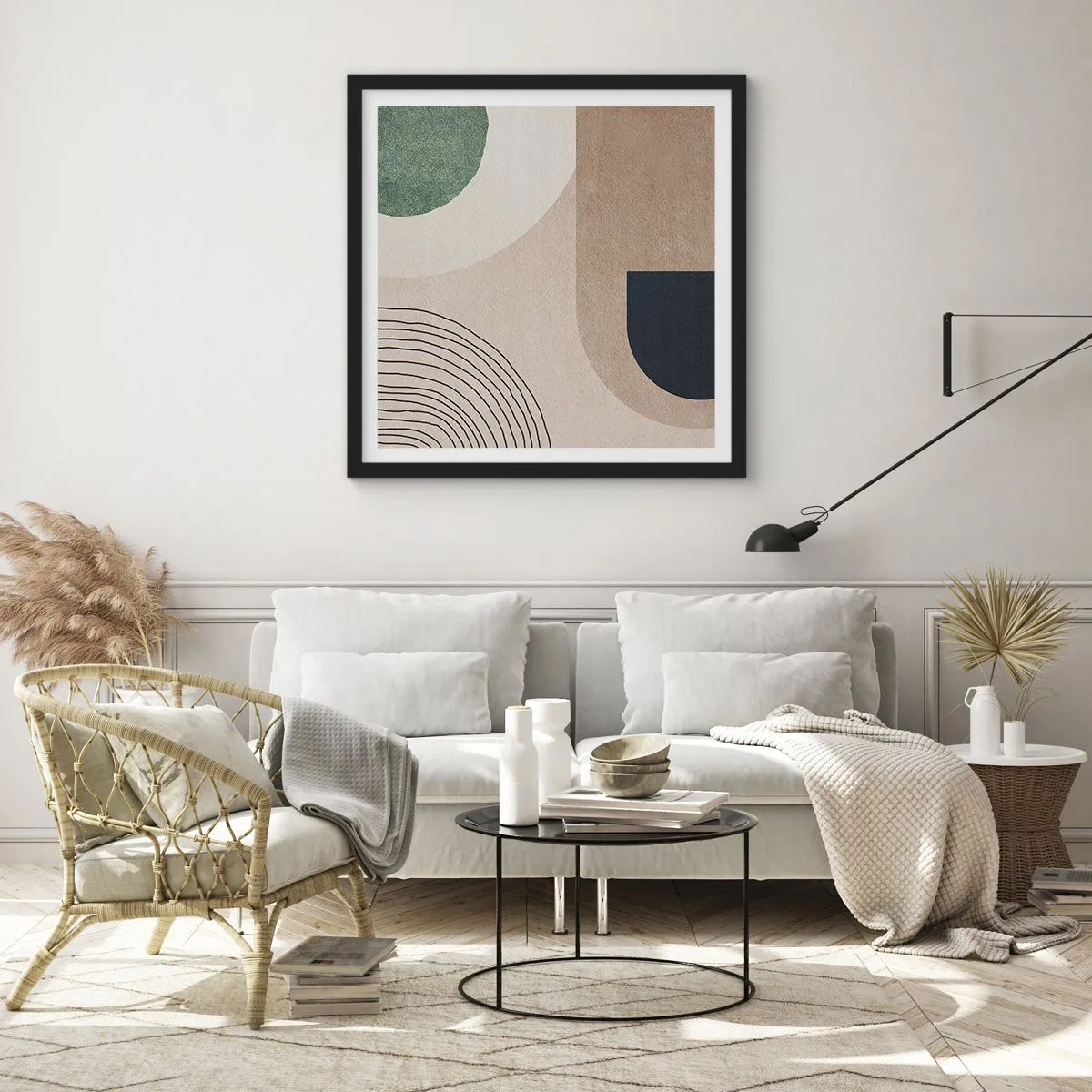 Pôster com moldura preta - A gentileza do oval - 50x50 cm