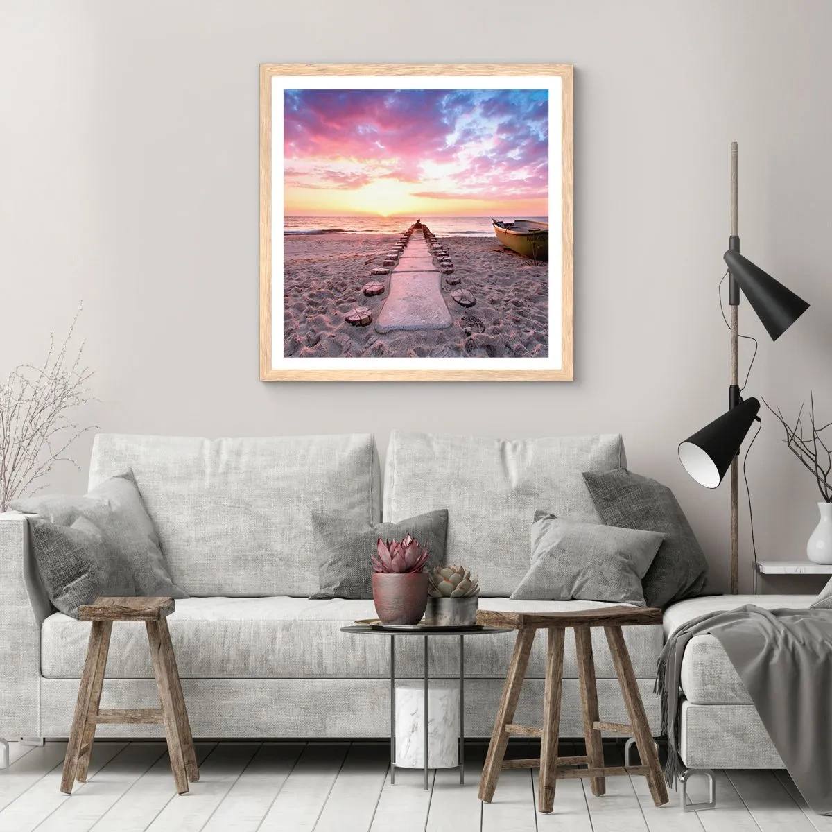 Pôster com moldura de carvalho claro - Um momento de profunda experiência - 40x40 cm
