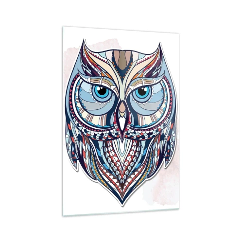 Quadro em vidro - Coruja ornamental requintada - 70x100 cm