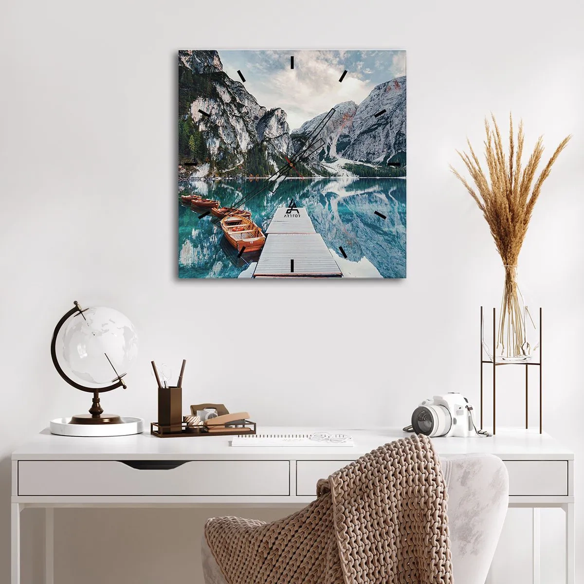 Relógio de parede - Relógio em vidro - Vamos mostrar-lhe a beleza - 40x40 cm