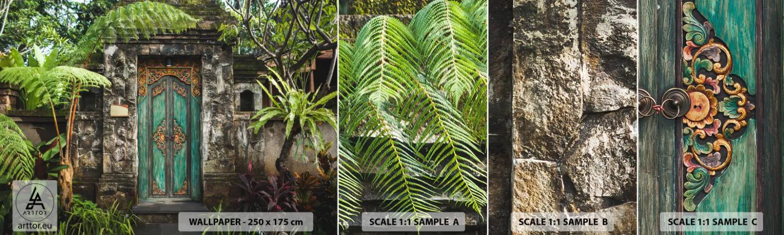 Amostra de Papel de Parede Standard Eco - Portas para um mundo exótico - Porta com enfeite, Arquitetura, Mistério - 100x30 cm