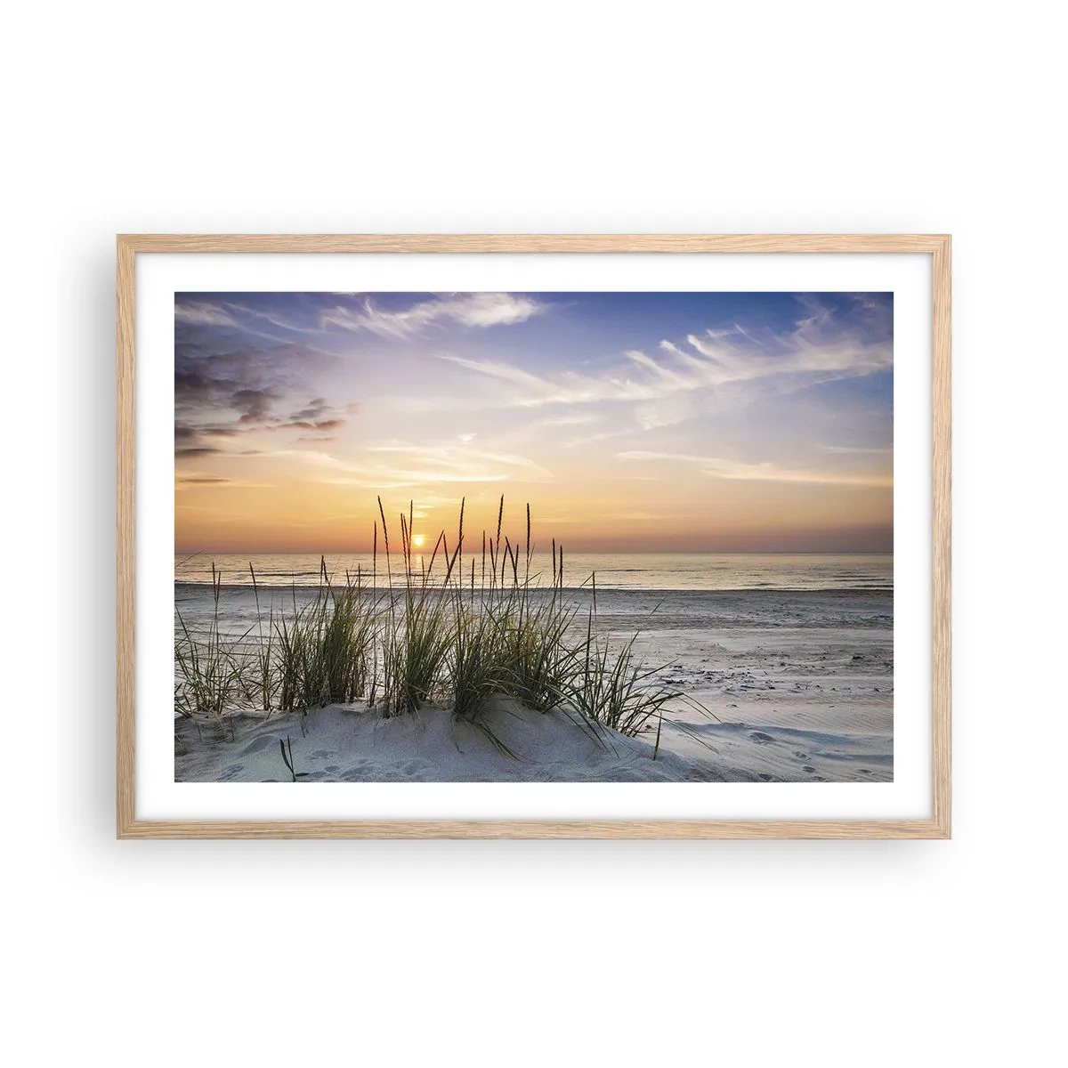 Pôster com moldura de carvalho claro - Olhe, pense, sinta - 70x50 cm