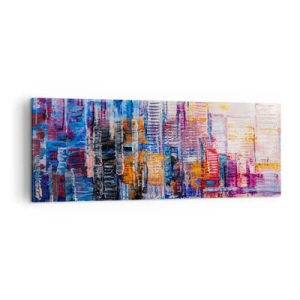 Quadro em tela - Metrópole alegre - 140x50 cm
