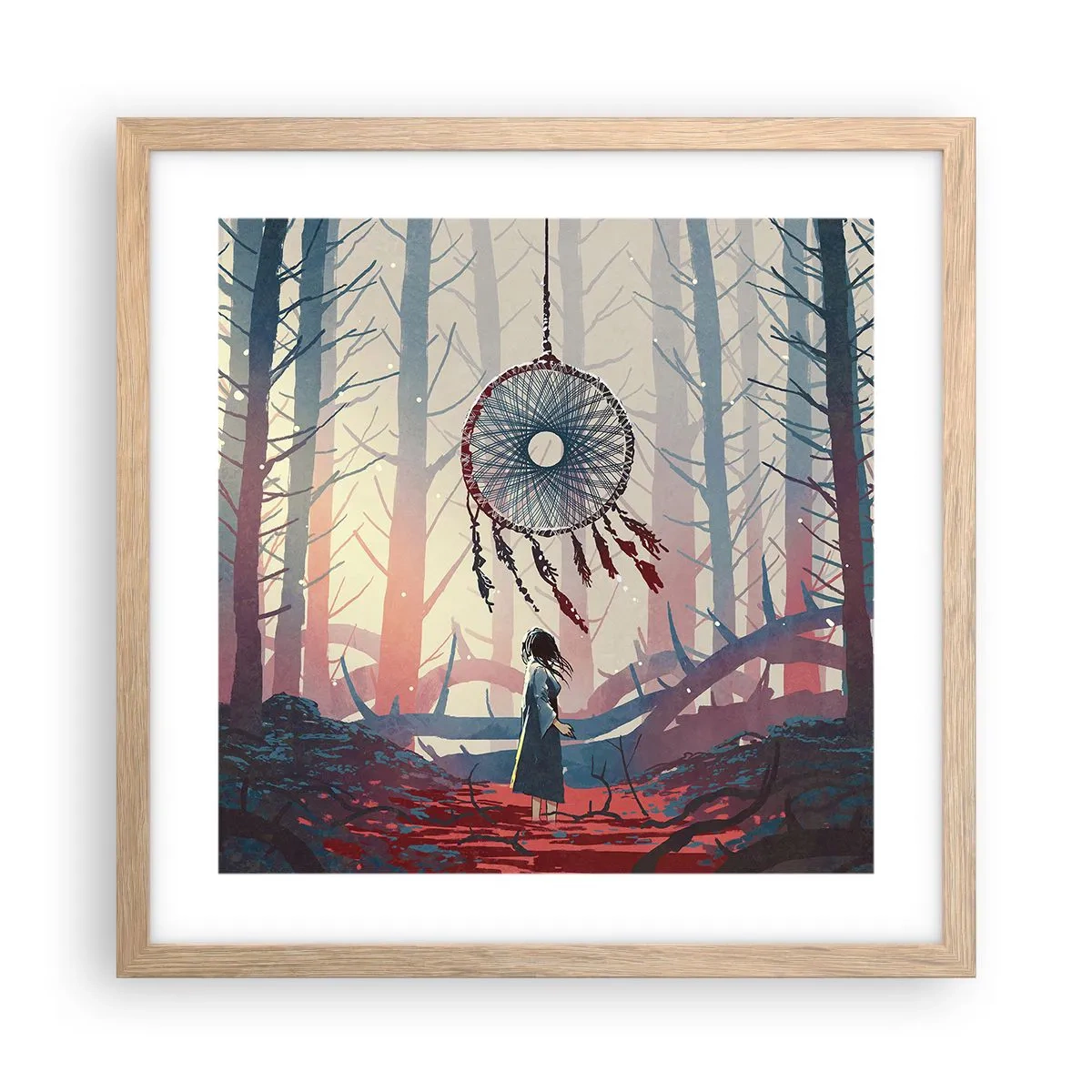 Pôster com moldura de carvalho claro - O ritual secreto da felicidade - 40x40 cm