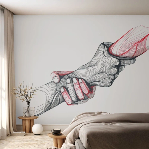 Papel de Parede Autocolante Deluxe Sticker - Está em boas mãos - Abstração, Pessoas, Mão - 100x70 cm