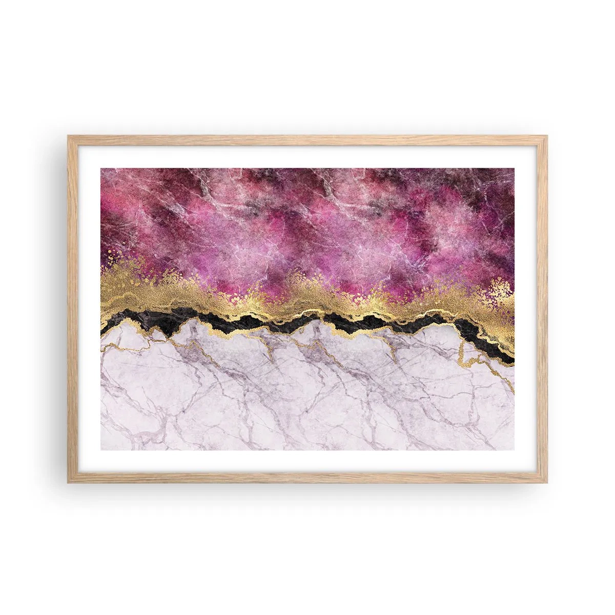 Pôster com moldura de carvalho claro - Na fronteira - 70x50 cm