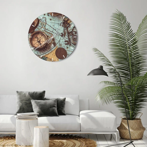 Relógio de parede - Relógio em vidro - Para o aventureiro - 40x40 cm