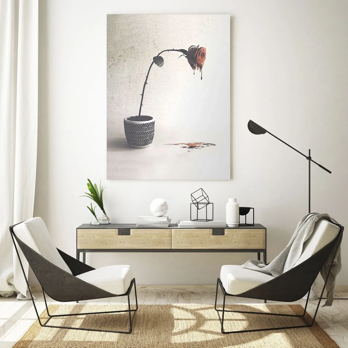 Quadro em vidro - Rosa dolorosa - 80x120 cm