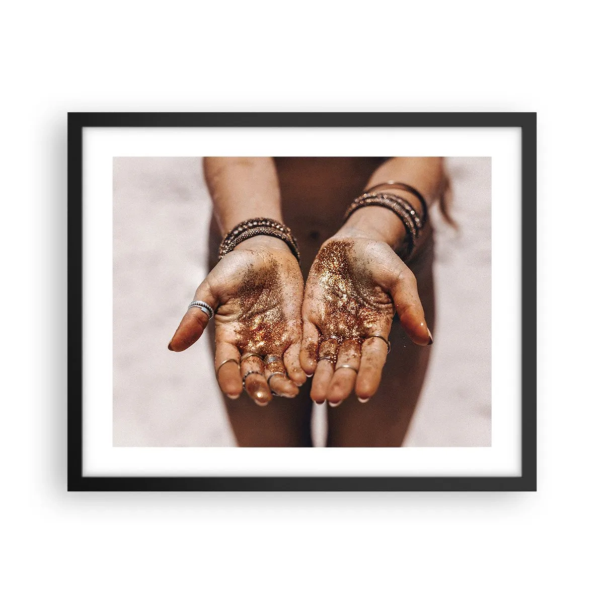 Pôster com moldura preta - Um presente para si - 50x40 cm