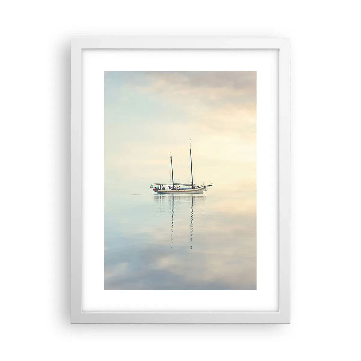 Pôster em moldura branca - Num mar de silêncio - 30x40 cm
