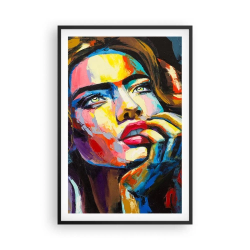 Pôster com moldura preta - Sonhos como pássaros voando no céu - 61x91 cm