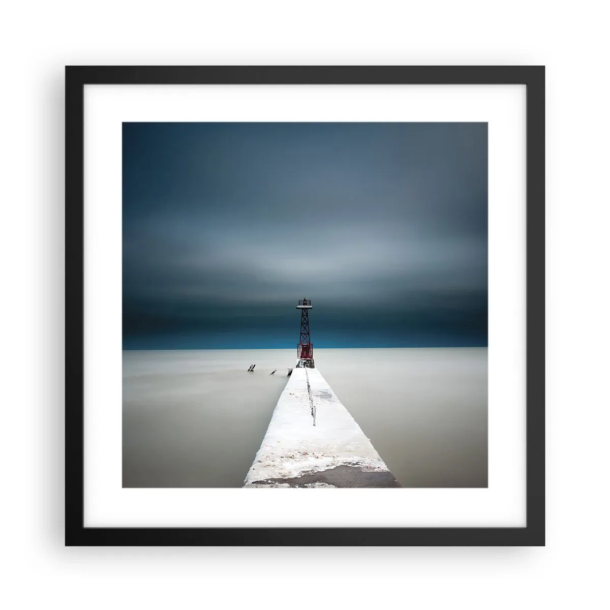 Pôster com moldura preta - Ao encontro do infinito - 40x40 cm