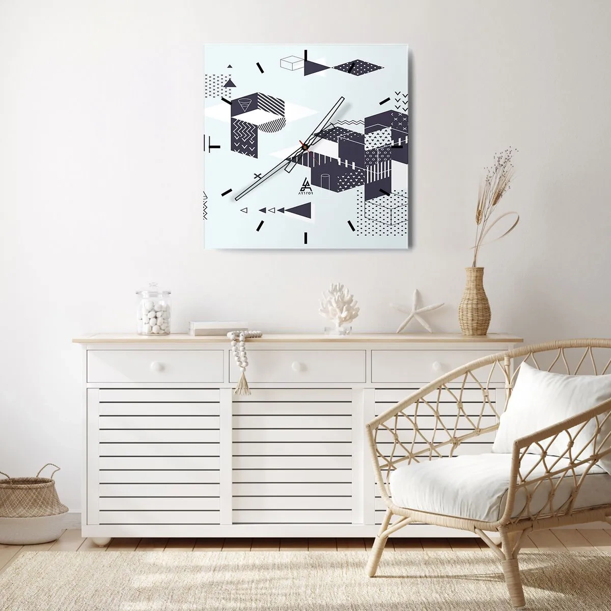 Relógio de parede - Relógio em vidro - Na alma de um matemático - 40x40 cm