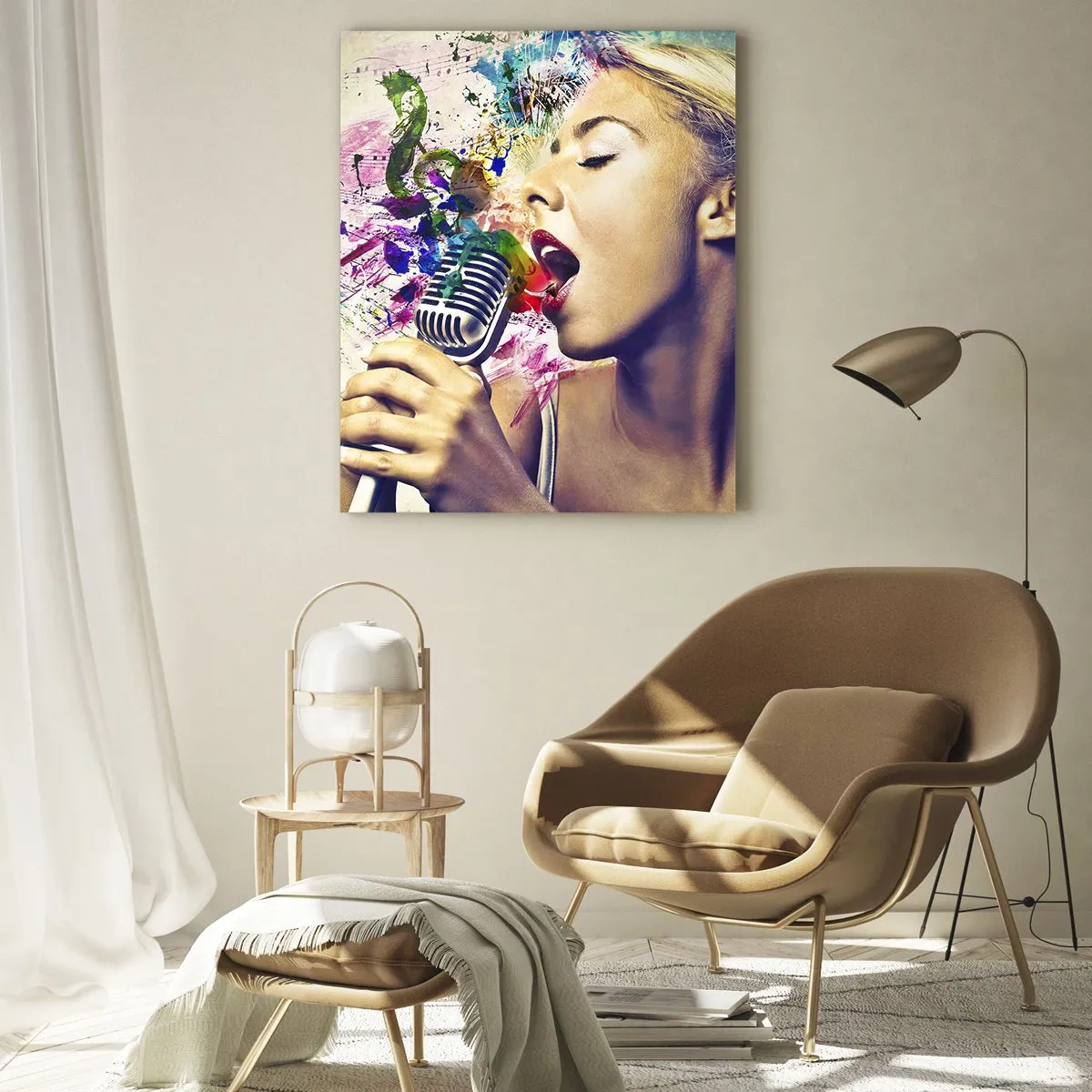 Quadro em vidro - Pintar o mundo com a voz - 50x70 cm