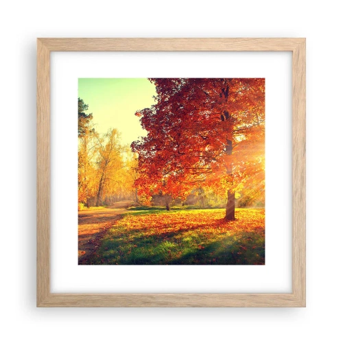 Pôster com moldura de carvalho claro - O vermelho é lindo - 30x30 cm