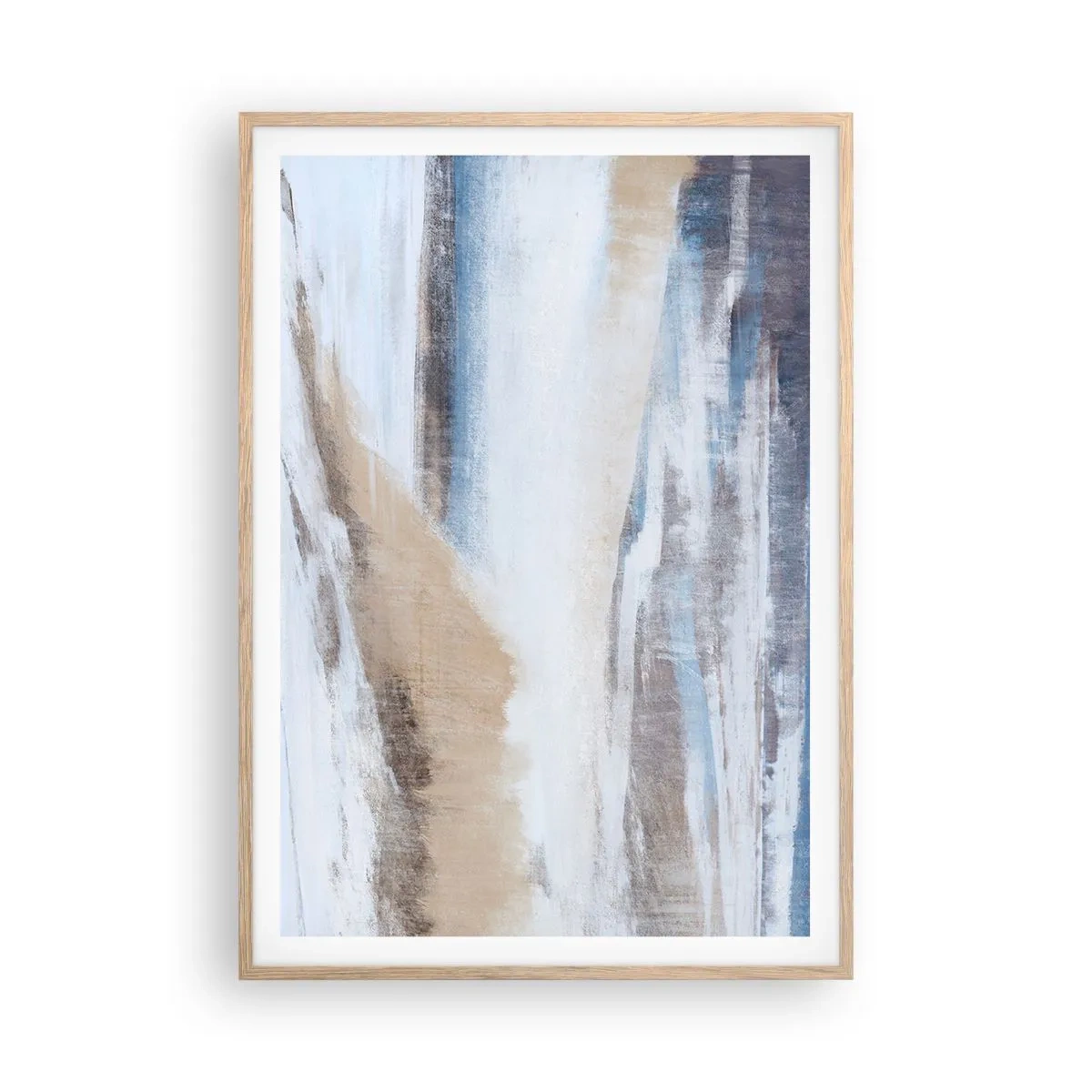 Pôster com moldura de carvalho claro - Composição de inverno - 70x100 cm