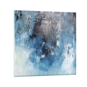 Quadro em vidro - Rapsódia em azul - 40x40 cm