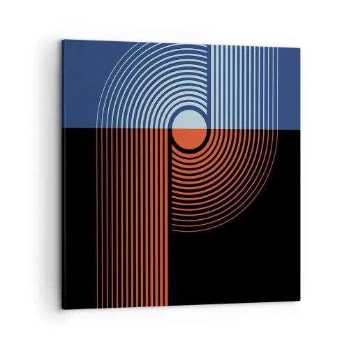 Quadro em tela - Num abraço geométrico - 50x50 cm