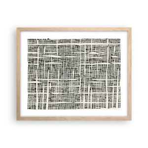 Pôster com moldura de carvalho claro - Uma composição tecida - 50x40 cm