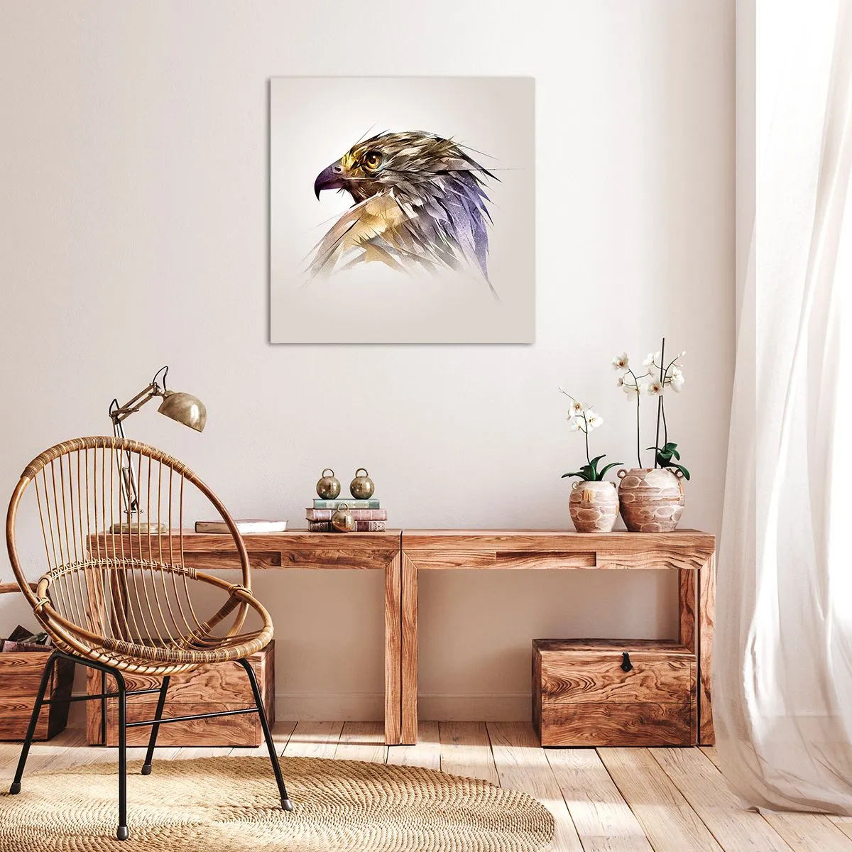 Quadro em tela - Retrato de um guerreiro - 70x70 cm