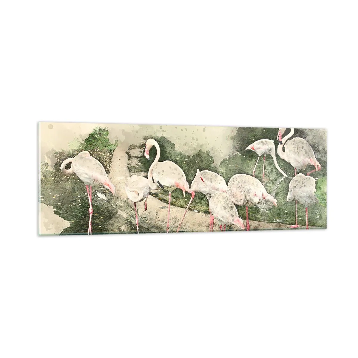 Quadro em vidro - Sonho exótico - 90x30 cm