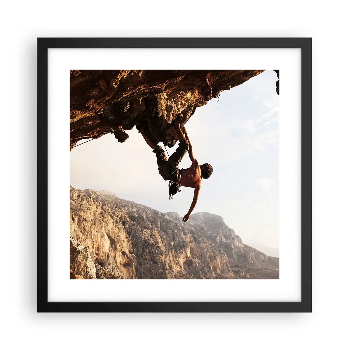 Pôster com moldura preta - O mundo encolhido num punhado de rochas - 40x40 cm