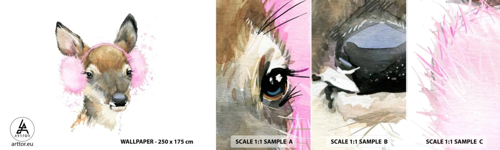 Amostra de Papel de Parede Standard Eco - E o frio já não é assustador - Para crianças, Ovas, Gráficos - 100x30 cm