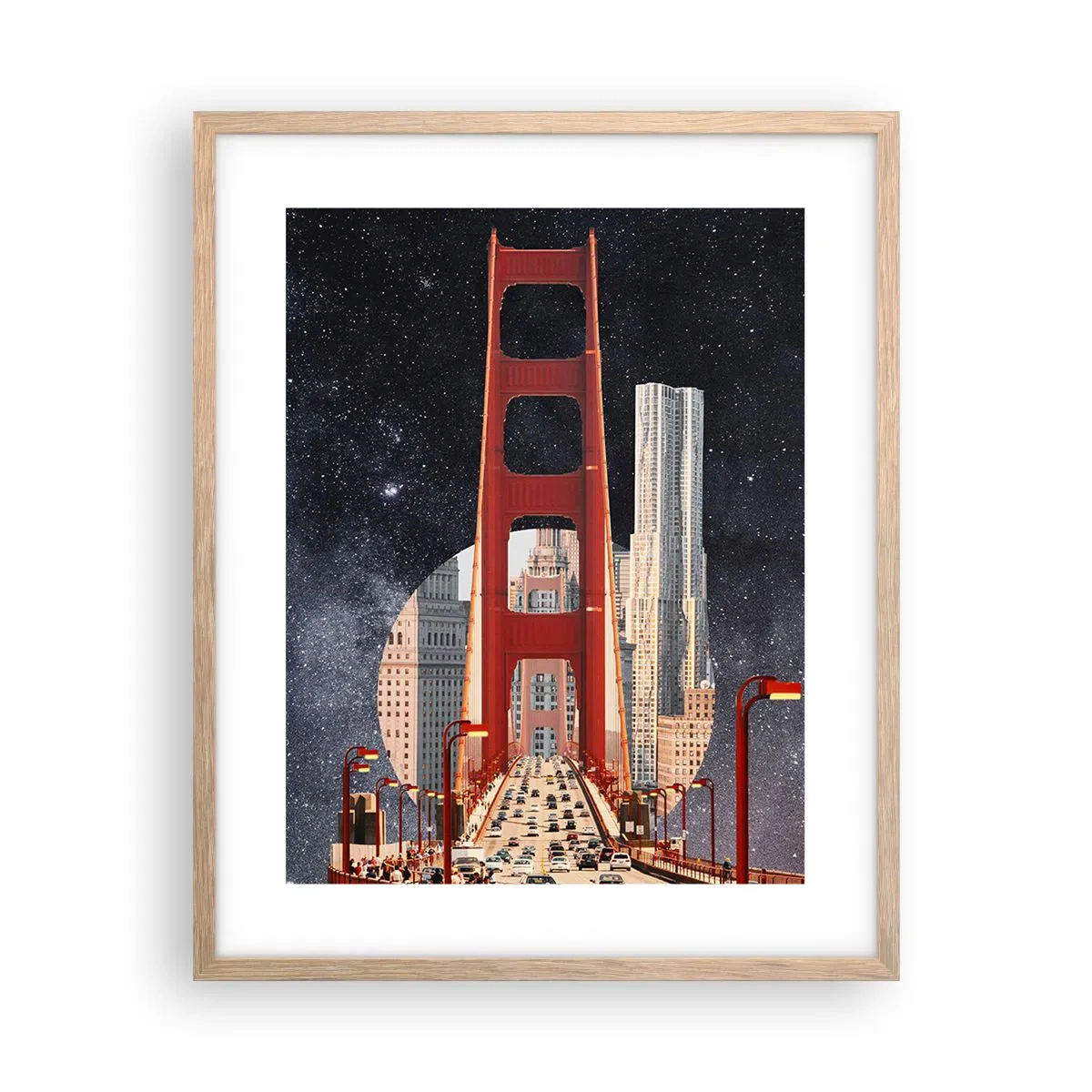 Pôster com moldura de carvalho claro - Sempre no centro - 40x50 cm