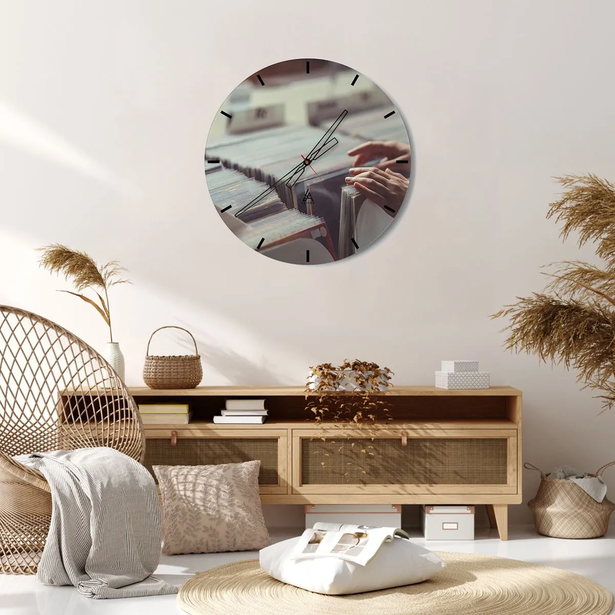 Relógio de parede - Relógio em vidro - Em busca de emoções - 40x40 cm