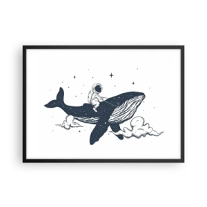 Pôster com moldura preta - Aventura espacial - 70x50 cm