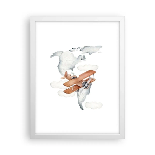 Pôster em moldura branca - Com espírito pioneiro - 30x40 cm