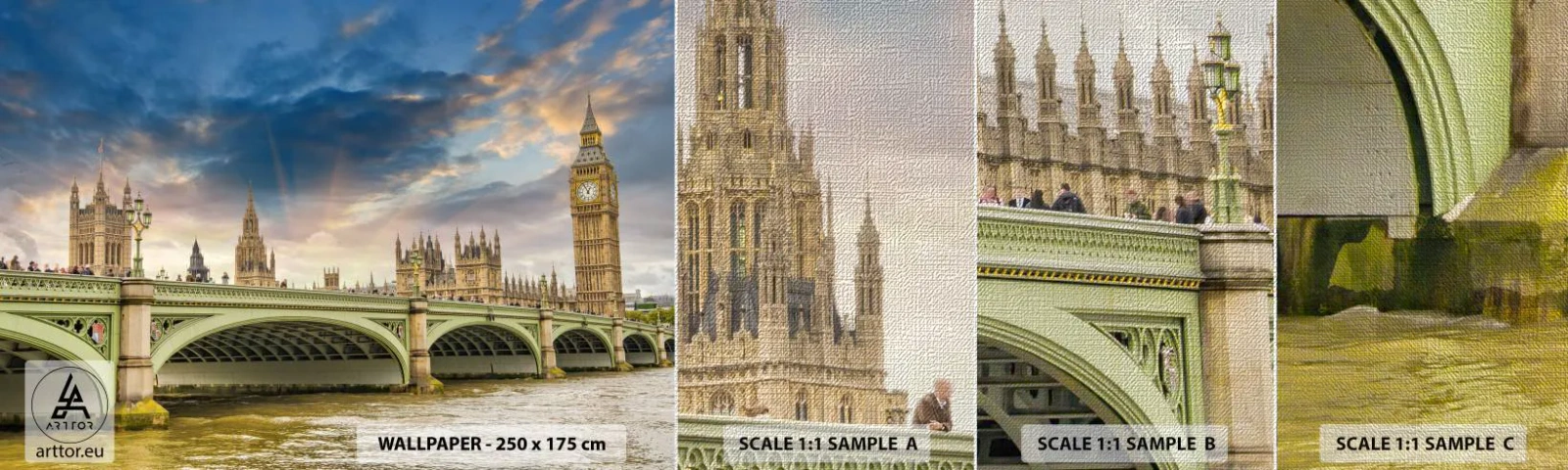 Amostra de papel de parede Premium Canvas - O tempo parou no Império - Cidade, Londres, Arquitetura - 100x30 cm