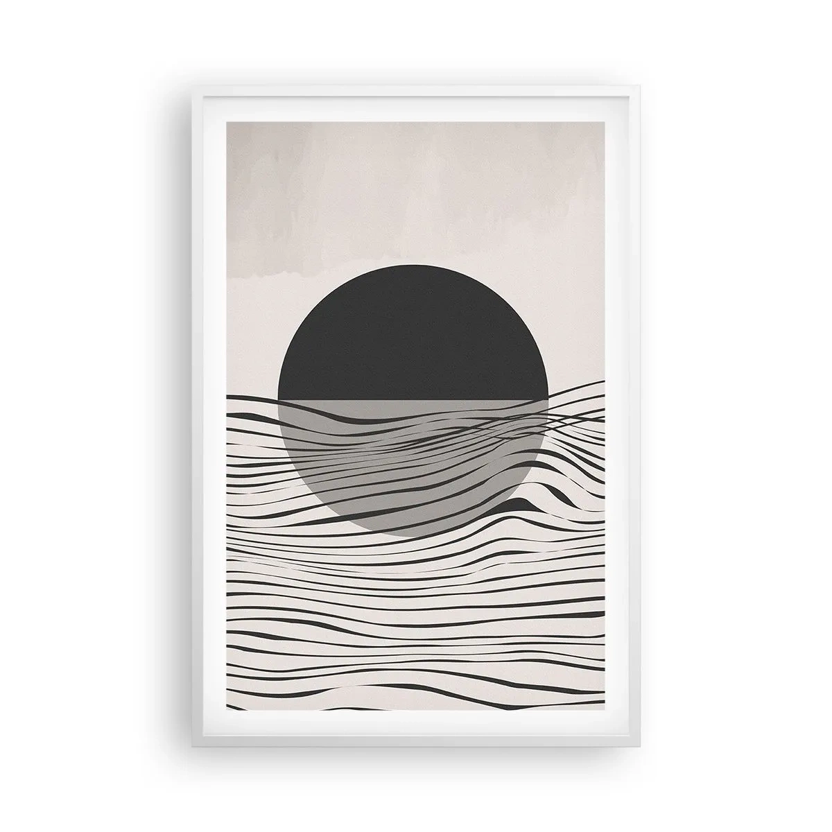 Pôster em moldura branca - Composição da metade - 61x91 cm