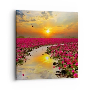 Quadro em tela - A vida secreta do lago - 30x30 cm