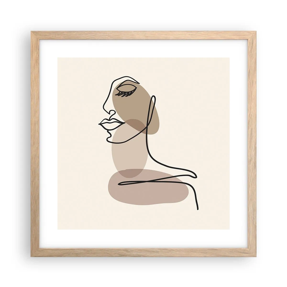 Pôster com moldura de carvalho claro - Ouvindo-se a si própria - 40x40 cm