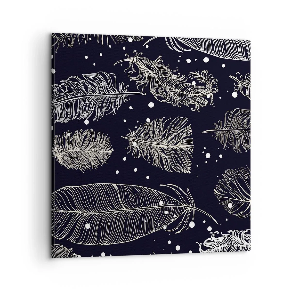 Quadro em tela - Rendas de penas - 50x50 cm