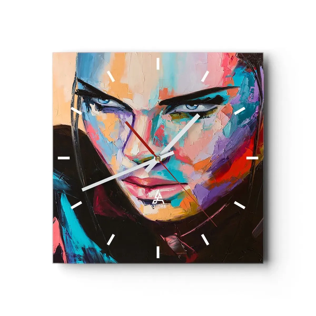 Relógio de parede - Relógio em vidro - Coração selvagem - 40x40 cm