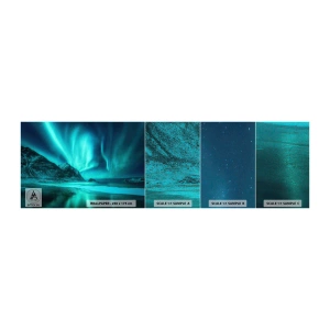 Amostra de papel de parede Premium Canvas - Maravilhas do Norte - Paisagem, Polo Norte, Aurora boreal - 100x30 cm